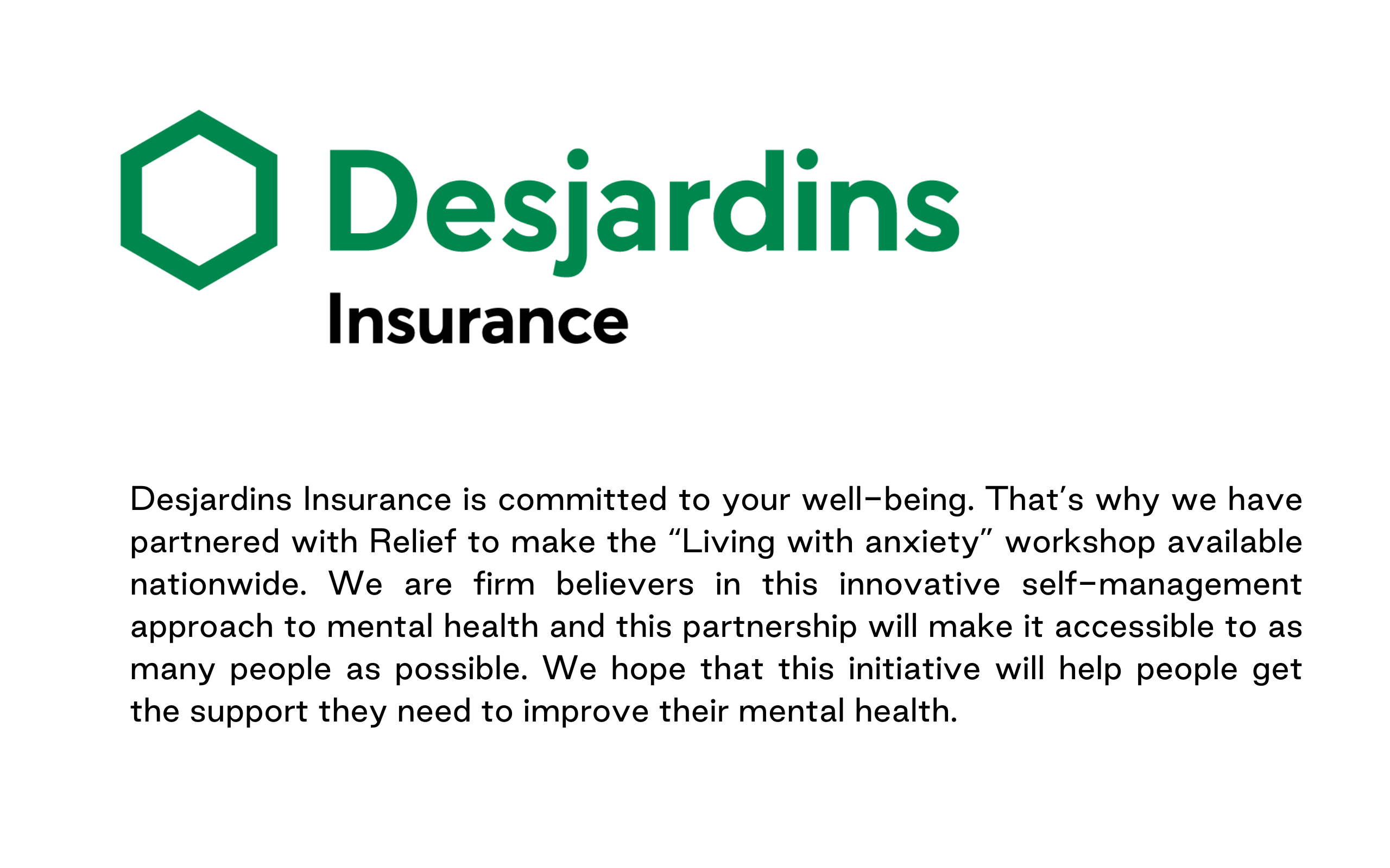 Workshop living with anxiety Powered by Desjardins Insurance